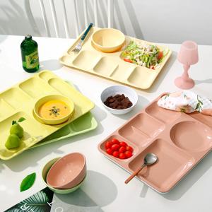 파스텔 나눔접시 6칸 식판 볼 국그릇 세트