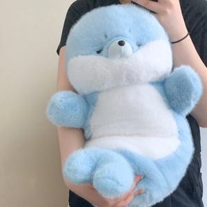 귀여운 꿀잠 블루 통통 물범 큰 대형 인형 바디필로우