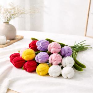 망고튤립 조화 모루꽃 인테리어 조화꽃 장식 발표회 연주회 생일 꽃다발 만들기 7colors