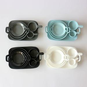 손잡이 원형 접시 6종 세트-원형(소,중,대)+직사각+소스(소,대)