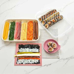 파스텔 김밥 재료 보관용기 + 사은품(김발이/파스텔접시)