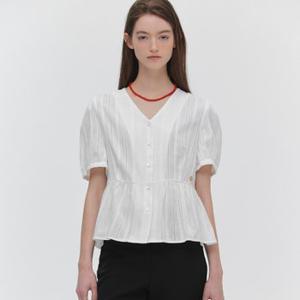 마리끌레르 레이스 퍼프 브이넥 블라우스(MAGBBL07MWH)