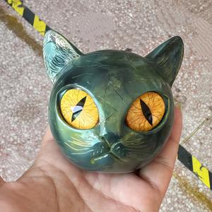 TEMU 수집용 피규어, 고급스러운 검은 고양이 석조 조각, 웅장한 검은 고양이 조각상, 흑요석 새끼고양이 조각상, 엄숙한 주거 스타일과 정교한 선물, 창의적인 레진 조각 장식품