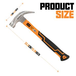 TEMU TACOMA 브랜드 16oz 또는 8oz 플라스틱 손잡이 유리섬유 마그네틱 양머리망치 1개, 인체공학적 디자인과 TPR 미끄럼 방지 그립. 야외 수리, 가정 수리 및 기타 시나리오에 적합