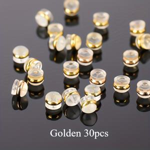 TEMU 30개입 저자극 실리콘 귀걸이 백 - 무거운 귀걸이 & 처진 귀용 안전 잠금 지지대 - 부드러운 투명 스터드 백 - 민감한 귀 & 피어싱을 위한 부드러운 솔루션