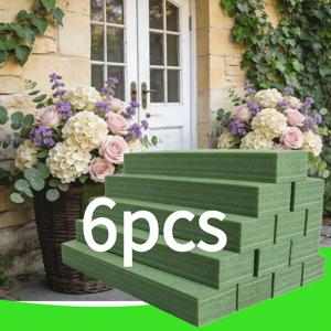 TEMU 결혼식, 파티, 이벤트용 고밀도 그린 플로럴 폼 블록 6개/8개 - 내구성 있는 경량 꽃꽂이 폼, 꽃병 필러, 부케 액세서리, 실내/실외 장식, 웨딩 센터피스, 과일용 꽃병 필러