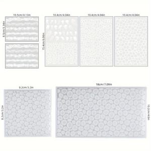 TEMU 7개 레진 몰드 실리콘 질감 몰드 물결 폴리머 클레이 몰드 세포 제작 바다 레진 아트 주얼리 공예 펜던트 목걸이 제작 (투명)