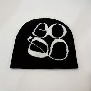 TEMU 영국 스타일 자수 비니 - 귀여운 캐주얼 따뜻한 스컬 캡 심볼 포함