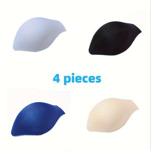 TEMU 남성용 4개 세트 속옷 강화 패드 - 수영복용 3D 스펀지 컵 인서트, 단색, 폴리에스테르 & 우레탄