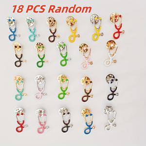 TEMU 8개/18개 랜덤 컬러 카툰 브로치 의사 청진기 브로치 핀 창의적인 에나멜 스카프 클립 배지 귀여운 브로치 애호가 및 스타일리시한 분들을 위한 이상적인 선물