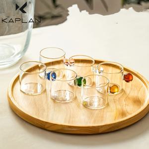 TEMU KAPLAN 컬러 구형 손잡이 투명 유리컵 6개 세트, 미니 찻잔, 커피 크리머 피처, 음료 액세서리, 책상 장식, 할로윈, 추수감사절, 크리스마스용 이상적인 휴일 선물