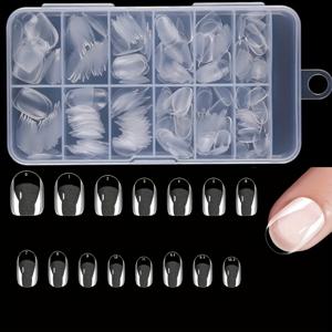 TEMU 240개 짧은 타원형 인조 손톱, 젤 X 네일 연장 및 프레스온 애플리케이션을 위해 설계된 완전 덮는 아몬드 모양의 손톱