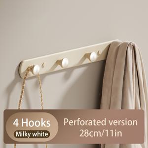 TEMU 크리미 화이트 알루미늄 벽걸이 랙, 문걸이용 행거 후크, 접착제/드릴로 간편 설치, 옷, 모자, 열쇠용 벽선반, 수건 및 세면도구 수세미 홀더, 가정, 침실, 욕실, 거실용