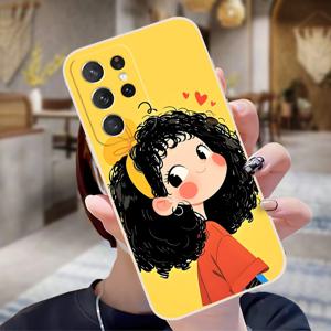 TEMU 갤럭시 S25 S24 S23 S21 FE S22 플러스 울트라 화이트 소프트 쉘 패션 커플 개성 선물용 모바일 폰 케이스 - EA3357