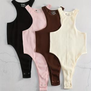 TEMU 플라이 스트라이드 4피스 시스루 여성 바디슈트 오프숄더 슬림핏 요가 리브드 스포츠 캐주얼 민소매 점프수트 롬퍼 여성 액티브웨어