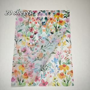 TEMU 20/60장, 수채화 꽃무늬 선물 포장 티슈, 20'' x 14'' 크기의 결혼식, 부활절 선물, 공예품, 생일 선물 포장지, 기념품 가방 채우기, 파티 선물에 적합