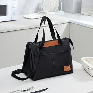 TEMU 트렌디한 런치 토트백, 4가지 색상으로 제공 - 맛있는 벤토 메뉴를 위한 디자인, 넉넉한 수납 공간의 도시락 가방, 직장, 여행 또는 피크닉에 적합, 비식품 접촉에 안전, 신학기 선물로 완벽