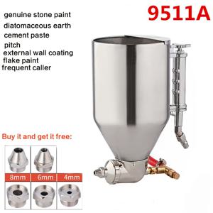 TEMU 9511 스프레이 건, 4mm/6mm/8mm 노즐 포함, 3500ml 스테인리스 페인트 버킷 - 실내외용 및 방염페인트 등 고농도 페인트 분사에 적합