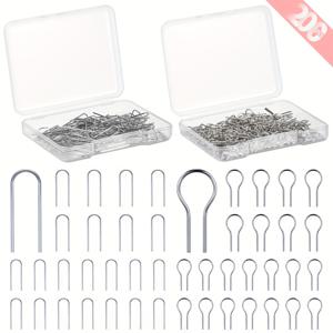TEMU R형 및 U형 티타늄 스틸 리프팅 링 또는 세라믹 장식품, 유리 공예품, 도자기용 200개입 2박스, 주얼리 제작용, 플라스틱 보관함 2개 포함