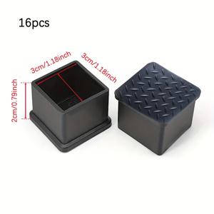 TEMU 검은색 미끄럼 방지 고무 테이블 및 의자 다리 커버, 바닥 보호, 소음 감소, 테이블 및 의자 다리용 플라스틱 패드, 내구성, 바닥 스크래치 방지, 사각형 보호 커버, 다양한 크기로 제공