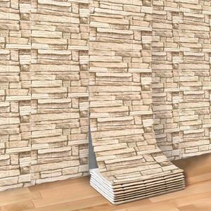 TEMU 20M 3D 벽돌 벽지 스티커 1롤, 자가 접착 폼 벽 타일, 두꺼운 디자인, 홈 리모델링 벽 패널, 떼어내어 붙이는 방식, 간편한 청소 및 설치, 거실, 주방, 침실, 기숙사, 사무실 장식에 적합