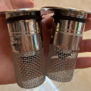 TEMU 2개 팝업 욕실 싱크대 배수구 스토퍼, 304 스테인리스 스틸 필터 및 헤어 캐처, 1.1-1.29인치 배수관 호환, 간편 설치형 프레스온 스테인리스 패널 액세서리