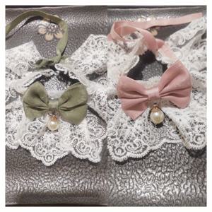 TEMU 귀여운 고양이 공주 모양의 두 개의 리본 장식 목걸이, 사진 촬영에 완벽, 강아지 애완 동물 목걸이, 턱받이, 침받이, 목 장식 및 턱받이