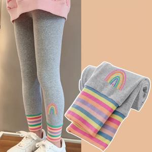 TEMU 여아용 가을 아우터웨어 레깅스, 아동용 신상 가을 바지, 중아이종아이 및 그 이상 여아용 그레이 스웨트팬츠