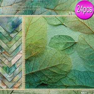 TEMU 얕은 잎사귀의 혈관과 기발한 디자인을 특징으로 하는 6X6인치 장식용 스크랩북 용지 24매 팩. 단면 데코파주, 공예, 저널링 및 선물 포장에 적합합니다.