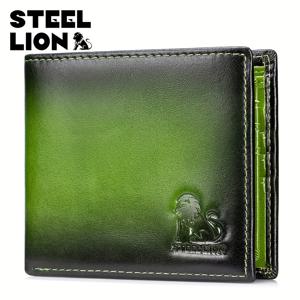 TEMU 1개 STEELLION 빈티지 정품 가죽 남성용 삼단 지갑, 정품 가죽, RFID 차단, 초슬림 디자인, 스키밍 방지 디자인, 컴팩트 삼단, ID 창, 지퍼형 동전 주머니, 아빠, 남편, 남자친구를 위한 선물, RFID 보호, 매력, 완벽한 선물 선택