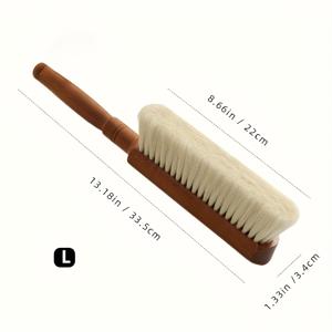 TEMU 1개 나무 손잡이 부드러운 먼지 브러시 - 침대, 소파, 가구, 코트 청소에 완벽 - 재사용 가능, 천연 섬유 브러시 | 내구성 있는 나무 손잡이, 먼지 브러시, 가정용 먼지 브러시