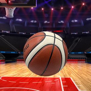 TEMU FIBA 승인 사이즈 7 농구공 - 고탄성, 내구성 PU 소재, 브라운 & 화이트 디자인, 콘크리트 바닥 실내외 게임에 적합