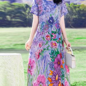 TEMU 플러스 사이즈, 우아한 드레스, 플로랄 울트라 이더리얼 드레스, 휴가, 데일리웨어, 비치 드레스, 프린트 드레스