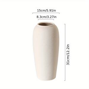 TEMU 지중해 스타일 세라믹 꽃병 홈 화분 1개 노르딕 모던 심플 삽입 신선한 꽃과 말린 꽃 장식용 화병 수제 세라믹 오너먼트 거실 장식에 적합
