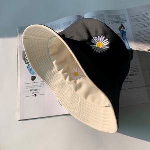 TEMU 데이지 양면 자수 프린트, 앞뒤 착용 가능한 피셔맨햇, 여성용 봄 여름 한국 버전, 새로운 팟햇, 남성용 씬핏