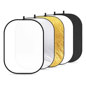 TEMU 5-In-1 사진 반사판 세트 - 투명, 은색, 금색, 흰색, 검은색 원형 반사판 포함, 스튜디오 조명 및 사진 촬영용