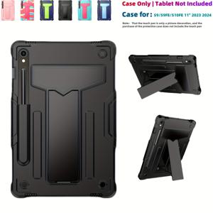 TEMU 갤럭시 탭 S10 Lite/S10 FE/S9 FE/S9 11인치 (X710N/X716B/X718U) 2024 2023 케이스, 헤비듀티 충격방지 케이스 + S펜 홀더, 휴대용 스트랩 케이스, S10 Lite/S9 FE 11 (X510/X516/X518)