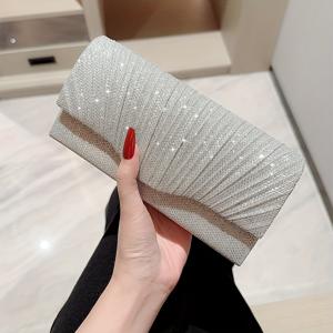 TEMU 새로운 여성용 주름 셔머링 이브닝 백 핸드백 이브닝 백 드레스 백 클러치 웨딩 백 웨딩 시즌