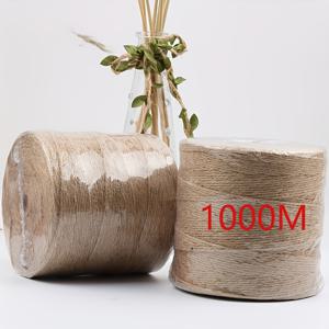 TEMU 고강도 천연 사이잘 및 삼베 로프, 롤당 1000미터 - 고양이 스크래쳐판, 선물 포장, DIY 집 꾸미기 공예에 적합