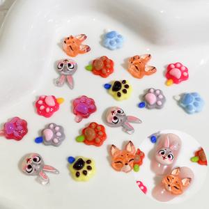 TEMU 20개 귀여운 여우 토끼 네일 장식 | 3D 고기 고양이 발톱 네일 장식 (핑크, 블루, 옐로우, 그레이 및 기타 색상) | 전문가용 네일 아트, 홈 네일 아트, 발림 장식, 수제 재료, 크림 물뿌리개 추가 네일 아트에 적합