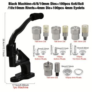 TEMU 가죽 공예 및 수공예 프로젝트를 위해 설계된 금속 다이 몰드, 더블 캡 리벳, 스냅 패스너 및 단추 설치를 위한 수동 프레스 기계