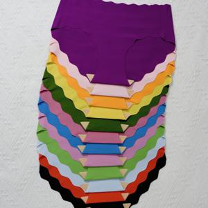 TEMU 여성용 미드라이즈 팬티 12개 세트 - 섹시한 러플 엣지 디자인, 아이스 실크 섬유 원단, 부드럽고 통기성 좋은 속옷, 다양한 단색, 손세탁 전용, 편안함을 주는 여성 속옷 | 여성을 위한 고급 속옷