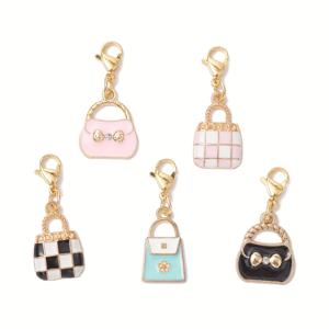 TEMU 가방 펜던트 장식, 로브스터 클로스 클립 장식, 가방 장식용, 사이즈: 길이 약 33.5-35mm, 펜던트: 0.77-0.85X0.47-0.63X0.10-0.12인치(1.95-2.15X1.2-1.6X0.25-0.3cm), 클립: 0.45X0.30X0.14인치(1.15X0.75X0.35cm), 지갑 제작