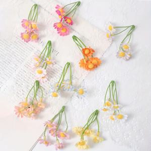 TEMU 21개 시뮬레이션 꽃 다섯 갈래 미니 작은 데이지 플라워 헤드 DIY 핸드메이드 리스 재료