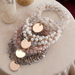 TEMU 우아한 인조 진주 및 머리끈 4개 세트 - 빈티지 스타일 탄성 포니테일 홀더, 풍성한 머리카락 또는 가는 머리카락에 적합, 14세 이상 권장