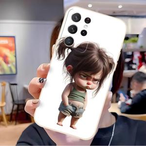 TEMU 갤럭시 S25 S24 S23 S21 FE S22 플러스 울트라 화이트 소프트 쉘 패션 커플 개성 선물용 모바일 폰 케이스 - EW5055