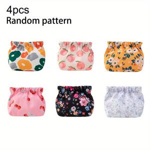 TEMU 2/4개 자동 잠금 수납 가방, 새로운 스타일 수납 파우치, 학생용 휴대용 동전 지갑, 편리한 화장품 정리함