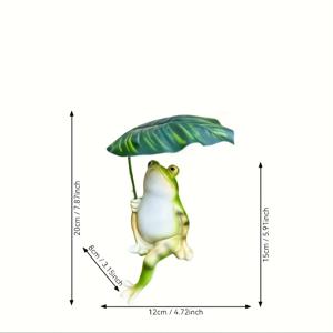 TEMU 우산을 든 개구리, 사랑스러운 야외 정원 장식, 귀여운 개구리 왕자 피규어가 특징입니다.