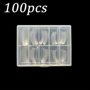 TEMU 네일 스티커용 투명 아크릴 곡선 스티커 1팩, 네일 반부착 아트용 네일 플레이트 100개, 네일 스트랩 박스용 인조 네일 스트랩, 네일 살롱 전문가 및 네일 아트에 적합, 10가지 사이즈