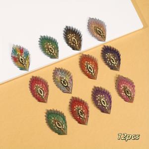 TEMU 12개 빈티지 패치 - 예쁜 자수 패치 - 동물 모양 깃털 니트 패치, 롱 드레스 의류 액세서리용
